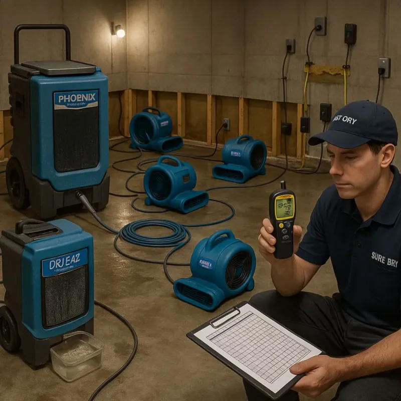Structural Drying and Dehumidification process in Valley Mills, TX